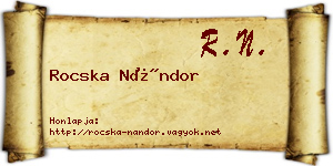 Rocska Nándor névjegykártya